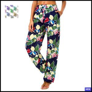 Floral Print Harem Yoga Pants Boho Loose Fit High Rise Cuffed Ankle